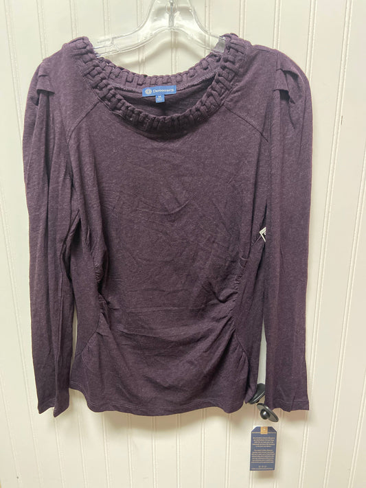 Top Long Sleeve Basic By Democracy In Purple, Size: M