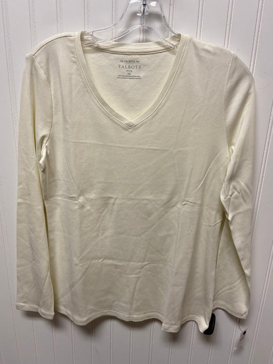 Top Long Sleeve Basic By Talbots In Cream, Size: Mp