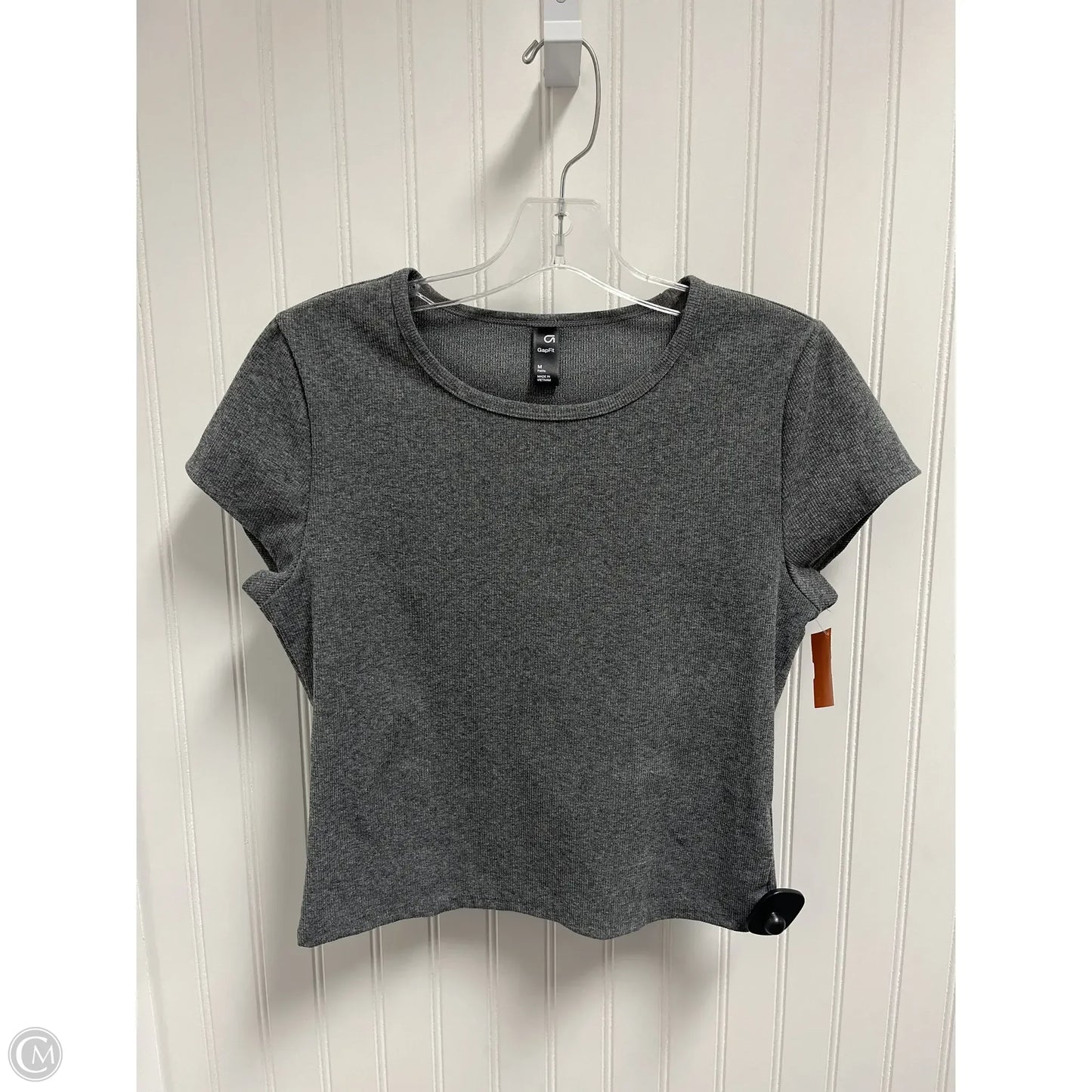 Athletic Top Short Sleeve By Gapfit In Grey, Size: Mp