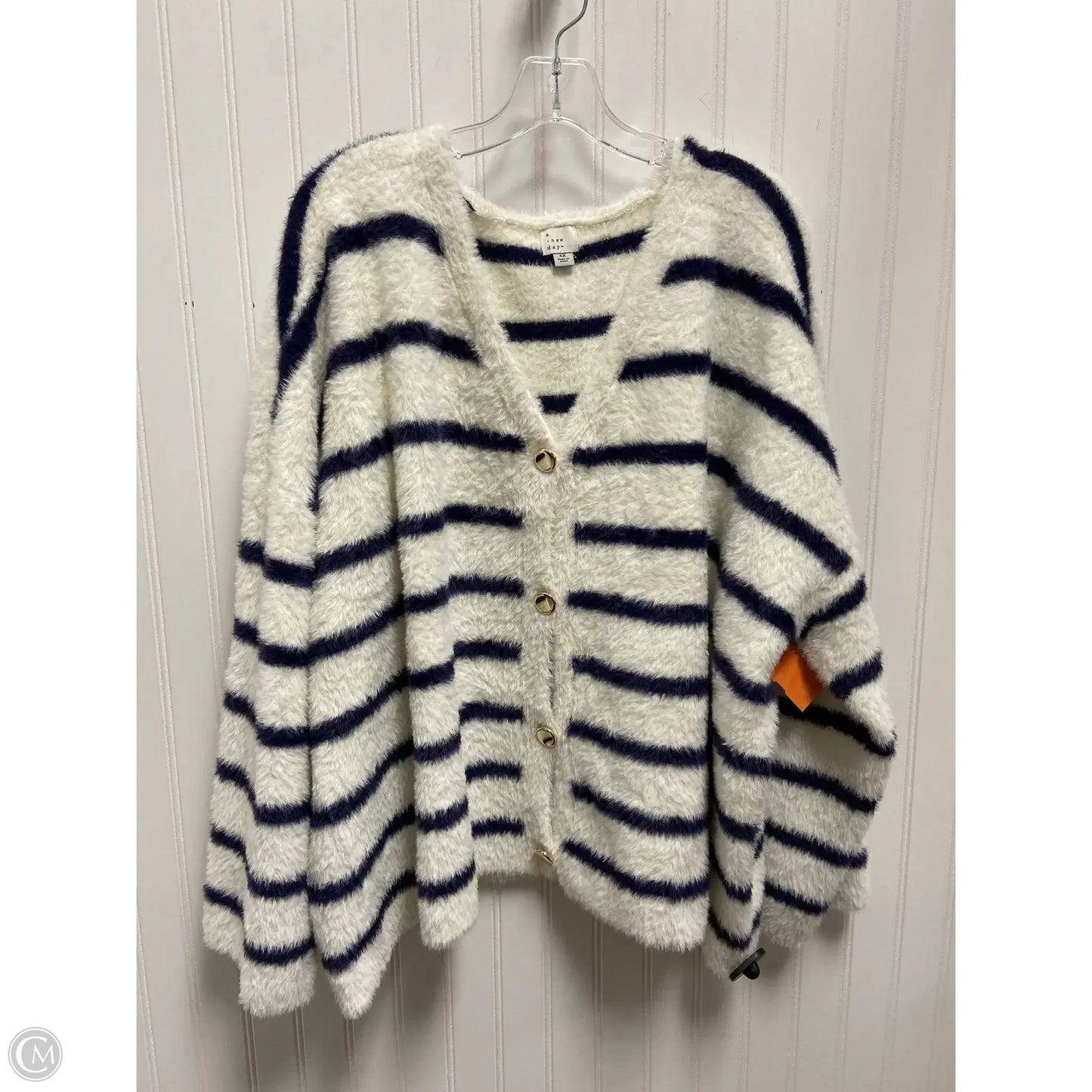 Sweater Cardigan By A New Day In Striped Pattern, Size: 4x