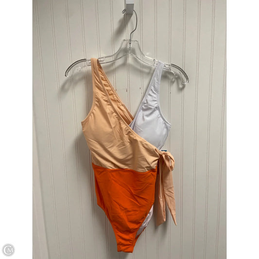 Swimsuit By Clothes Mentor In Orange & White, Size: M