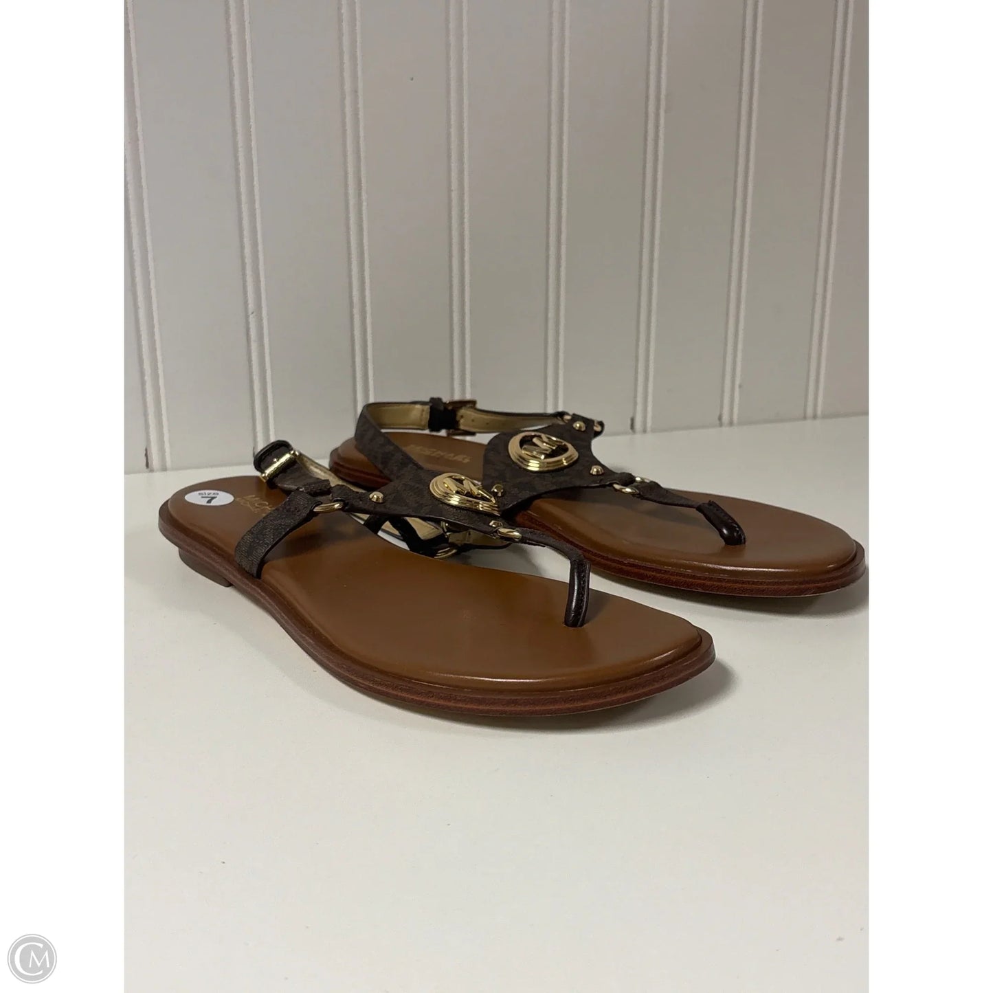 Sandals Designer By Michael Kors In Brown, Size: 7