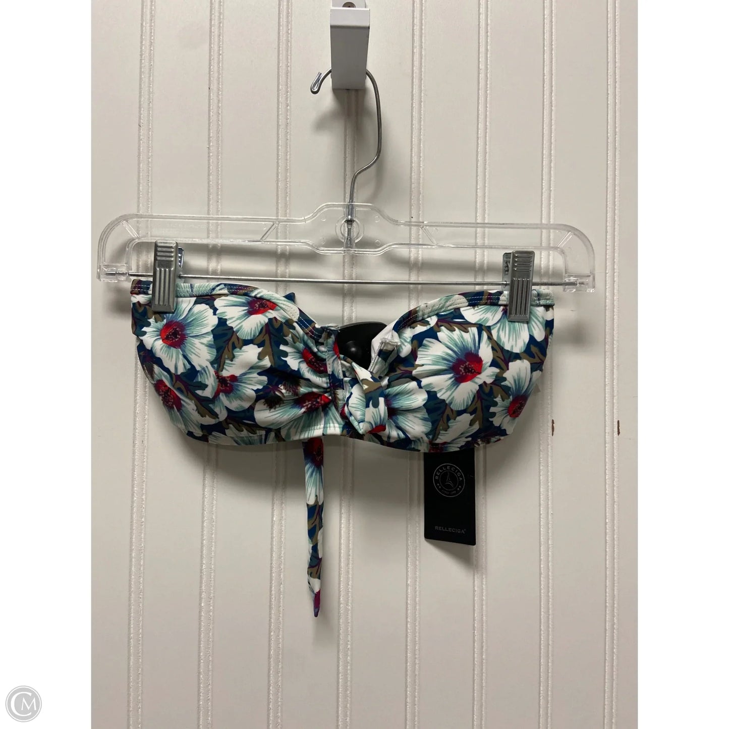 Swimsuit Top By Clothes Mentor In Blue & White, Size: S