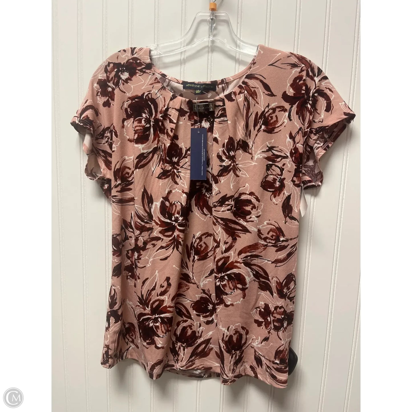 Top Short Sleeve By Adrienne Vittadini In Pink, Size: S