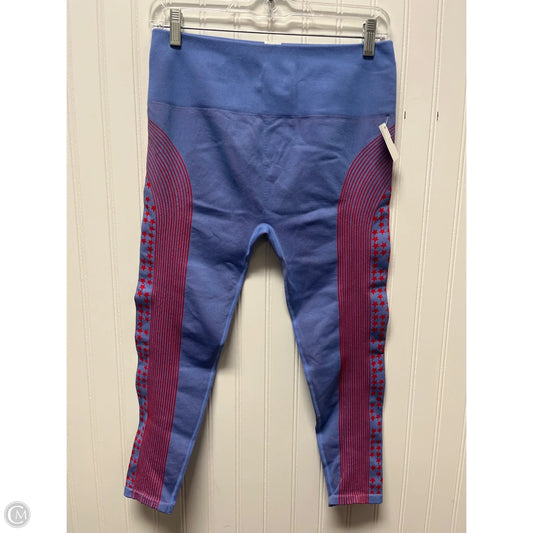Athletic Leggings By Fabletics In Blue & Red, Size: L