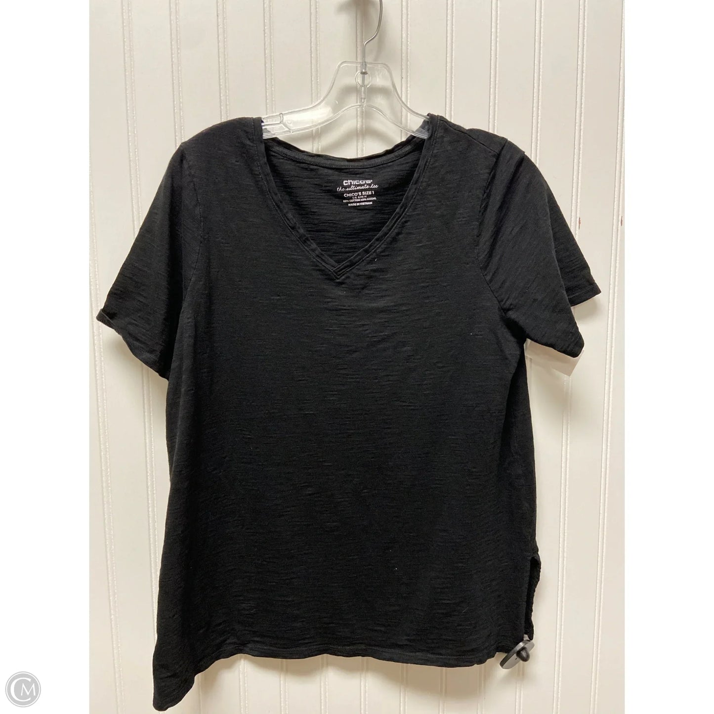 Top Short Sleeve Basic By Chicos In Black, Size: M