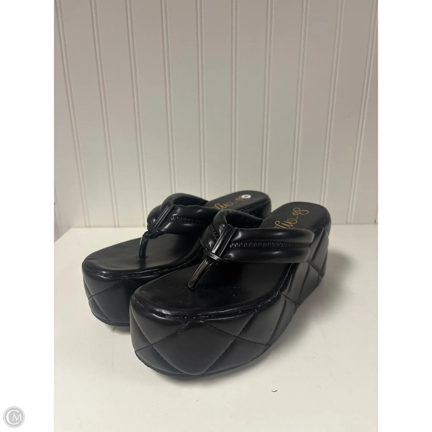 Sandals Heels Platform By Clothes Mentor In Black, Size: 8