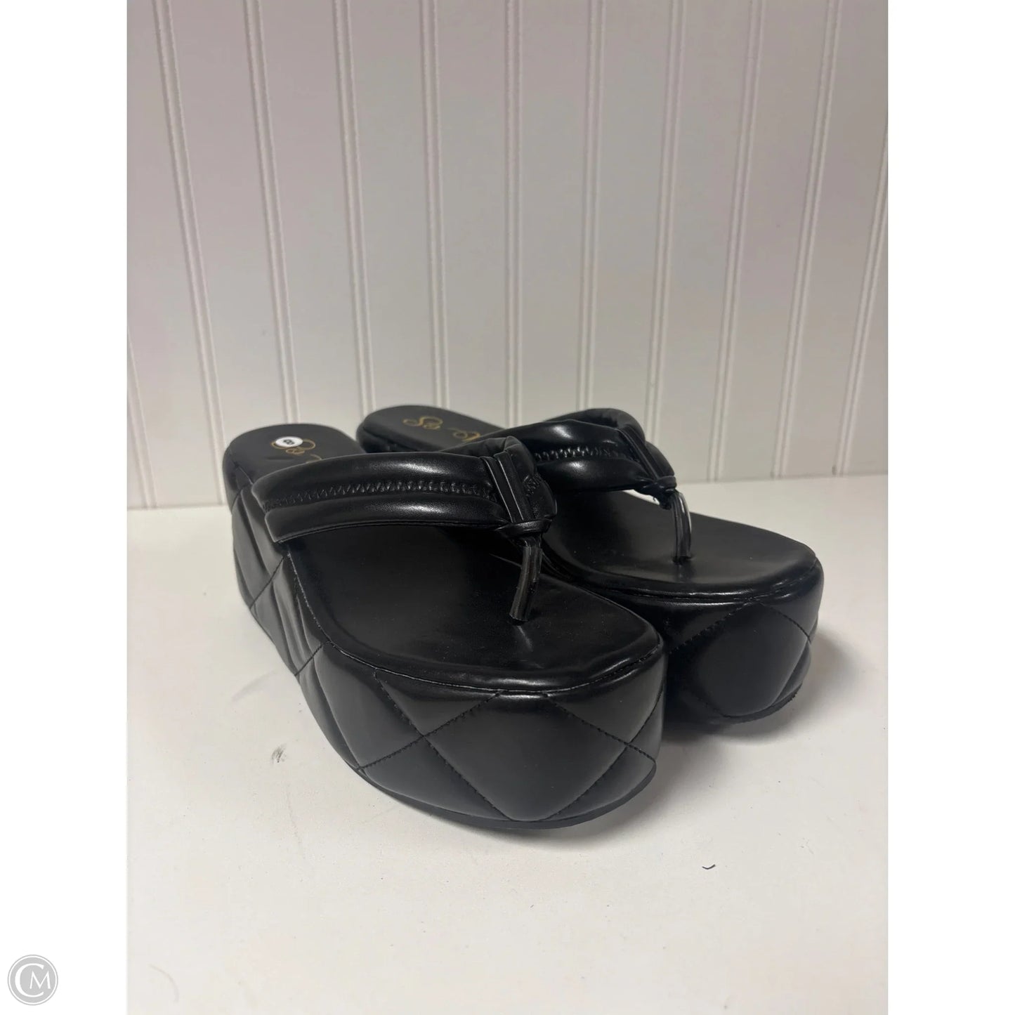 Sandals Heels Platform By Clothes Mentor In Black, Size: 8