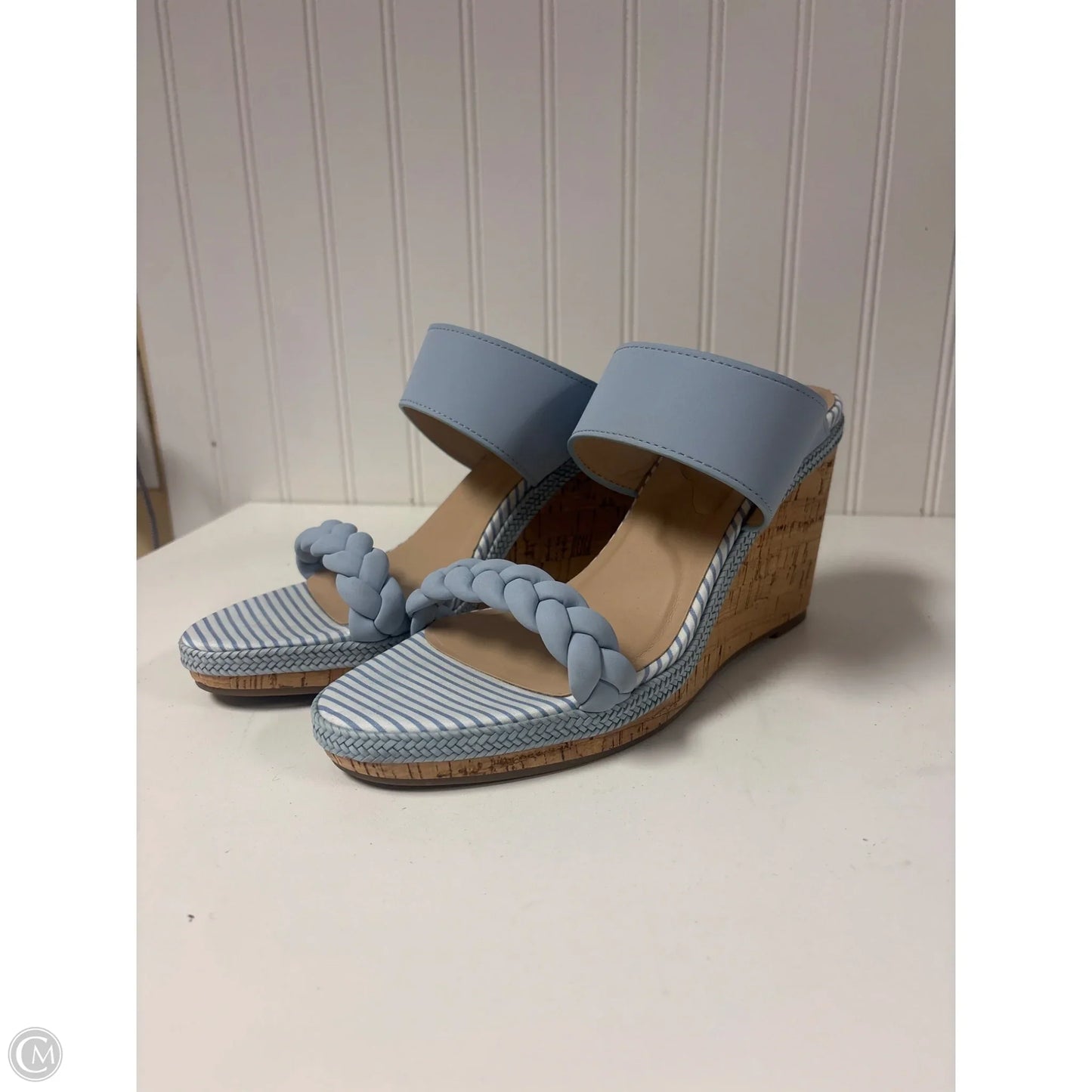 Sandals Heels Wedge By Draper James In Blue, Size: 10