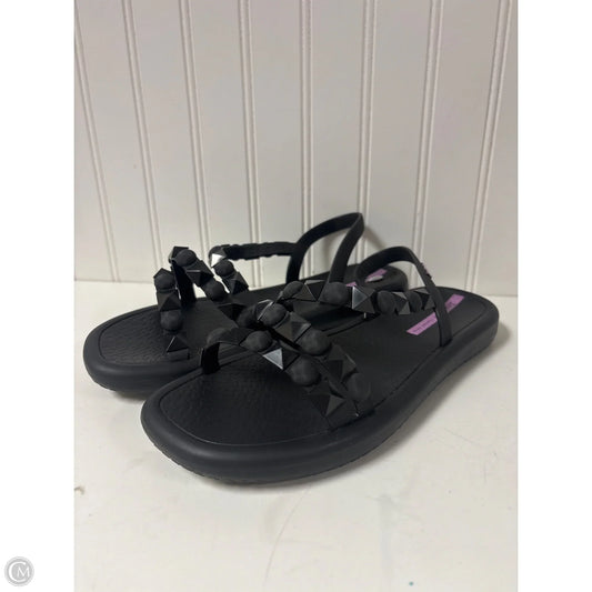 Sandals Flats By Clothes Mentor In Black, Size: 9