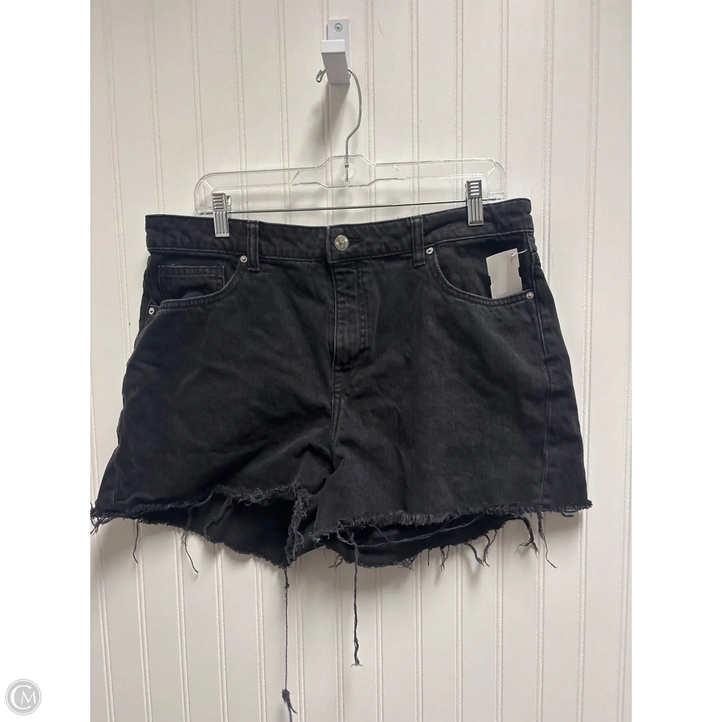 Shorts By H&m In Black Denim, Size: 14
