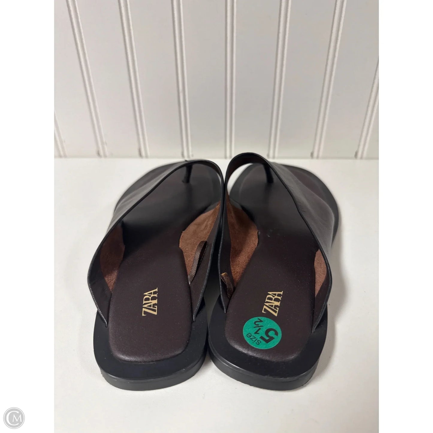 Sandals Flip Flops By Zara In Bronze, Size: 5.5