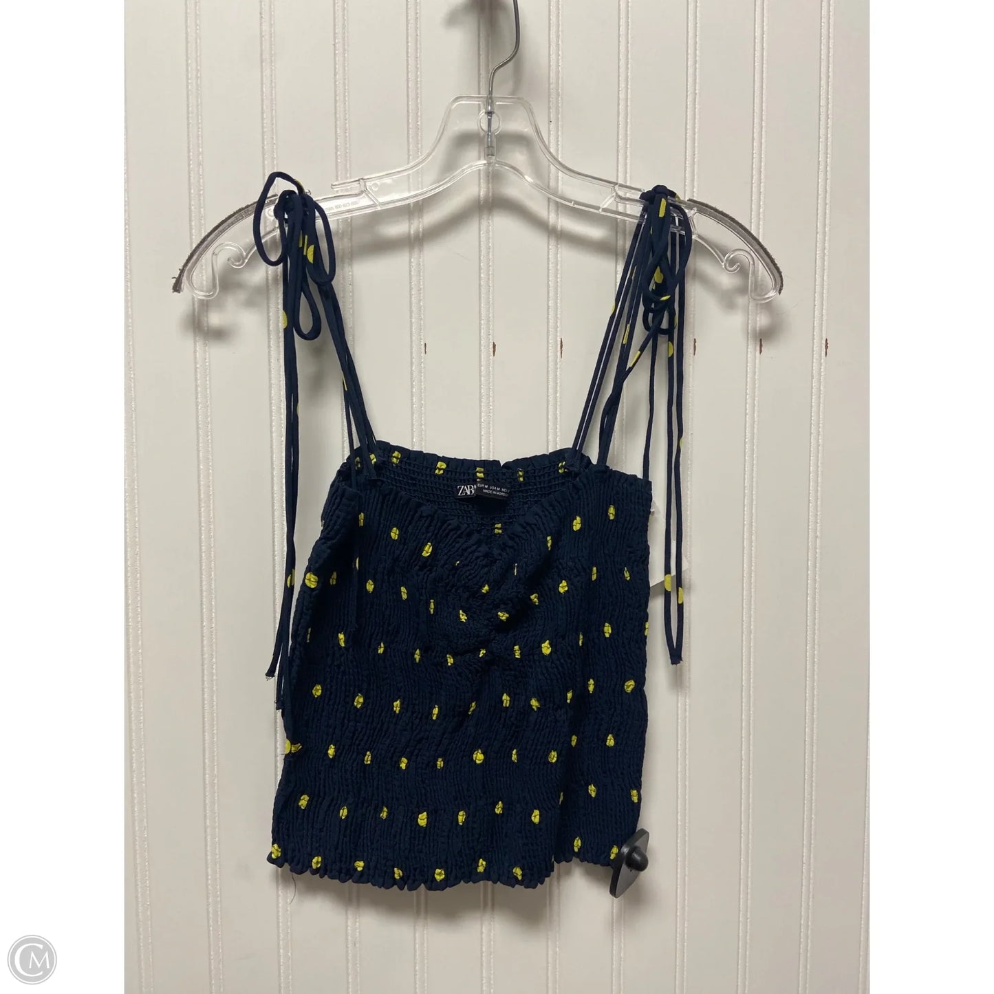 Top Sleeveless By Zara In Navy, Size: M