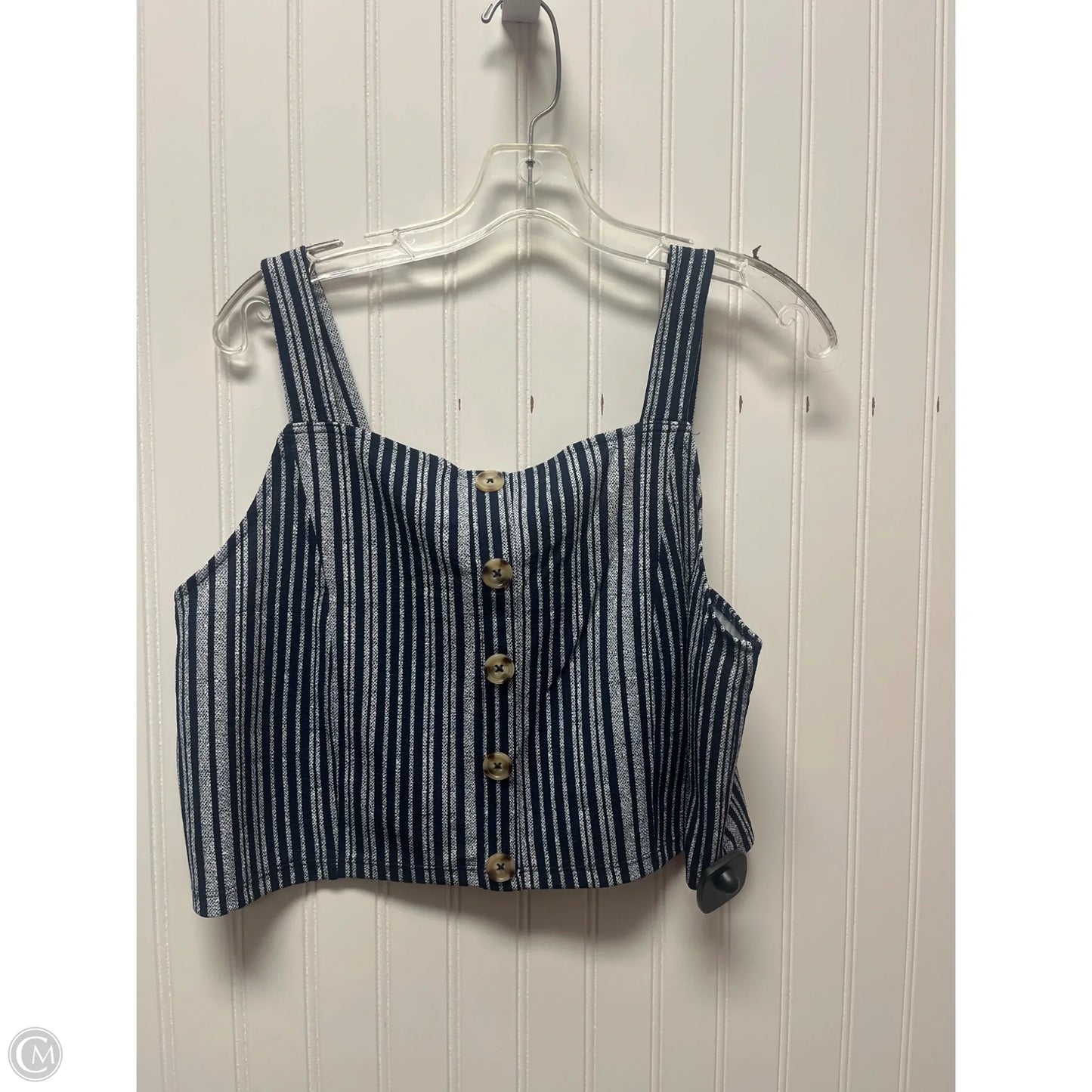 Top Sleeveless By No Boundaries In Blue & White, Size: 1x