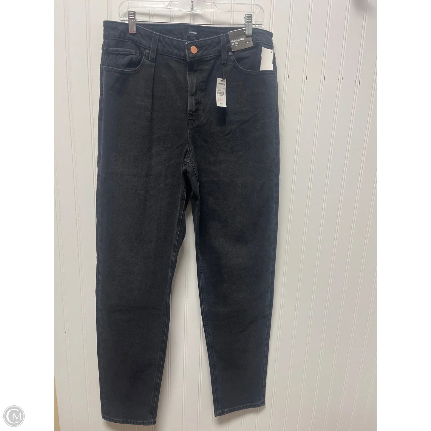 Jeans Straight By Express In Black Denim, Size: 10