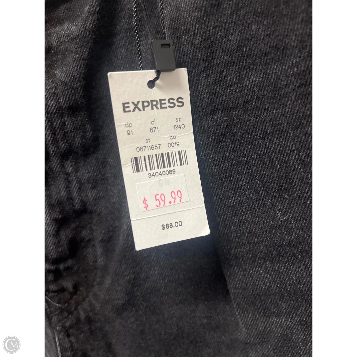 Jeans Straight By Express In Black Denim, Size: 10