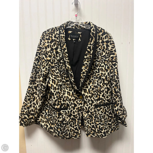 Blazer By Eloquii In Animal Print, Size: 1x