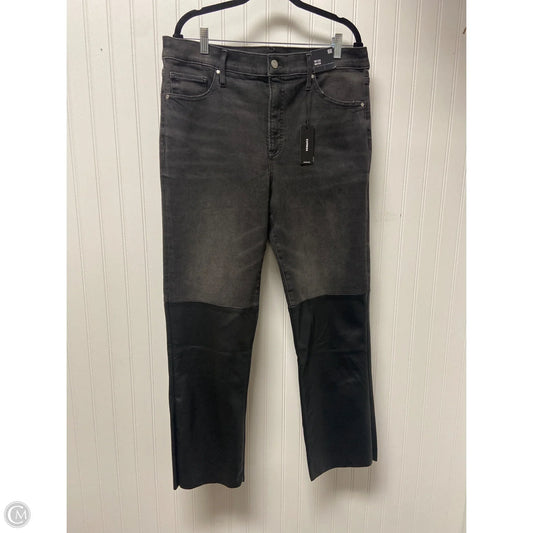 Jeans Skinny By Express In Black Denim, Size: 16