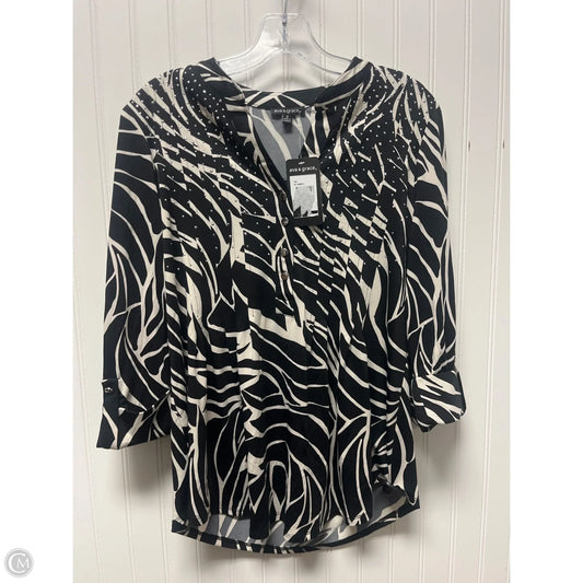 Top Long Sleeve By Clothes Mentor In Black & Cream, Size: S
