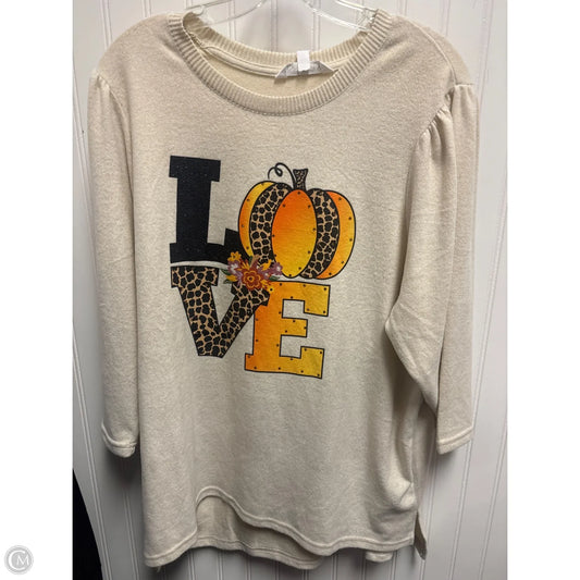 Sweater By Clothes Mentor In Beige, Size: 1x