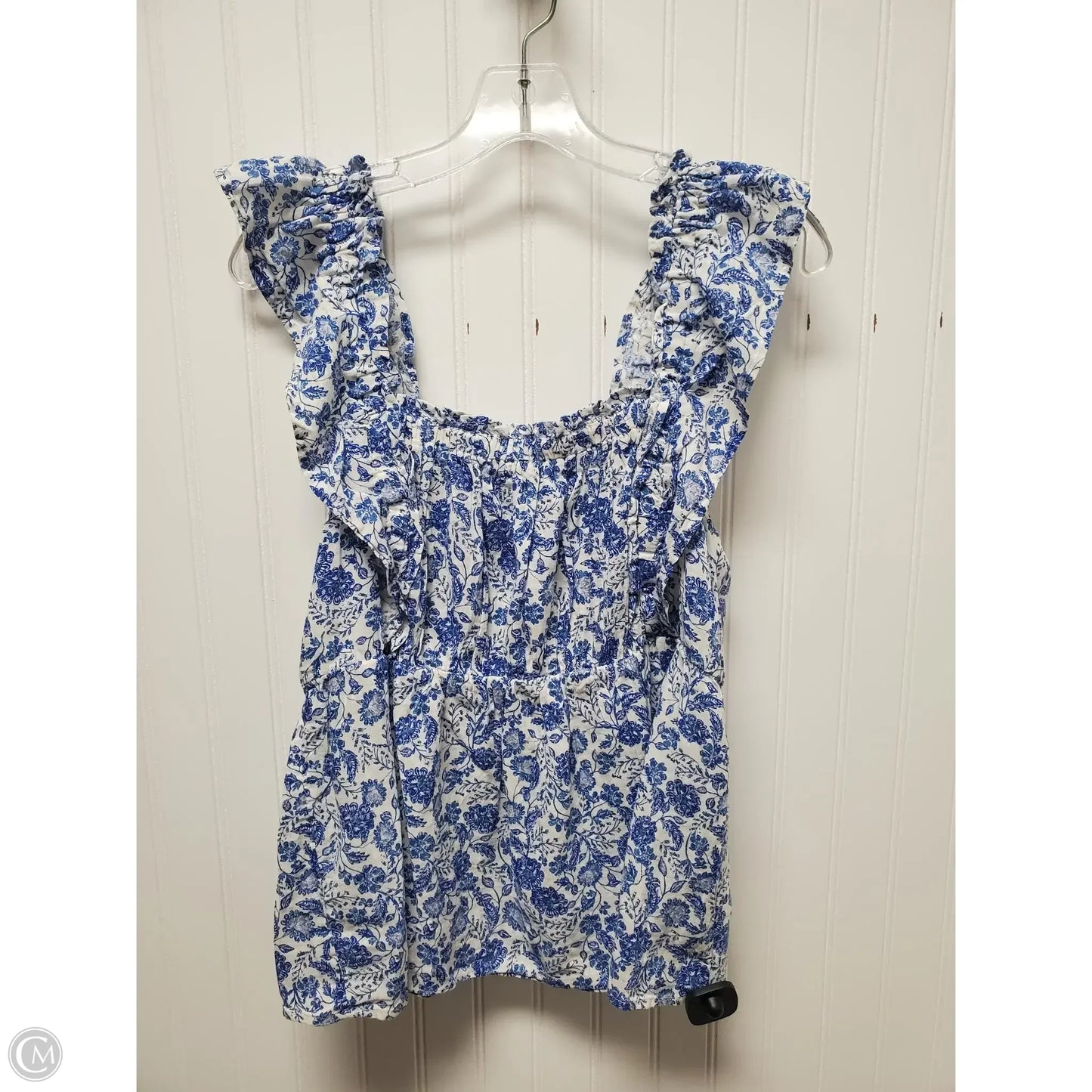 Top Sleeveless By Old Navy In Blue & White, Size: M