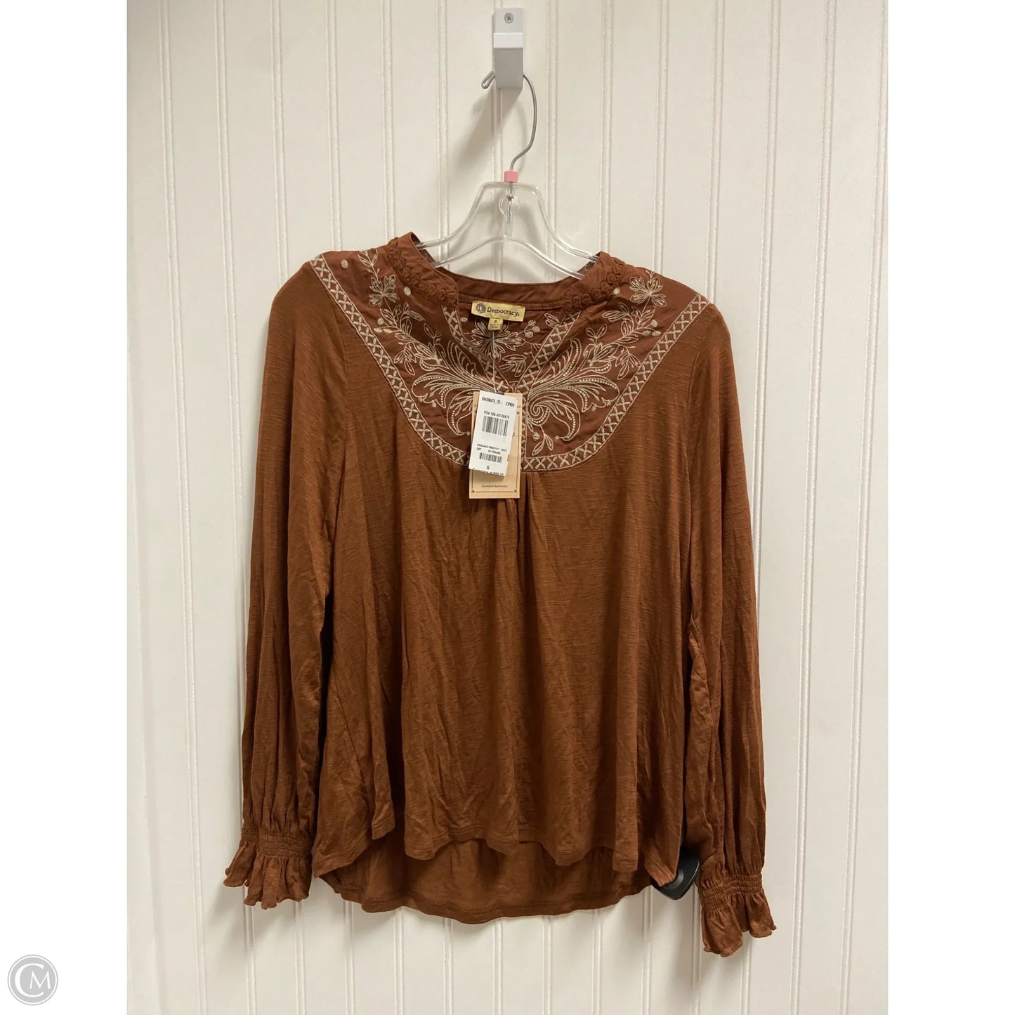 Top Long Sleeve By Democracy In Brown, Size: S