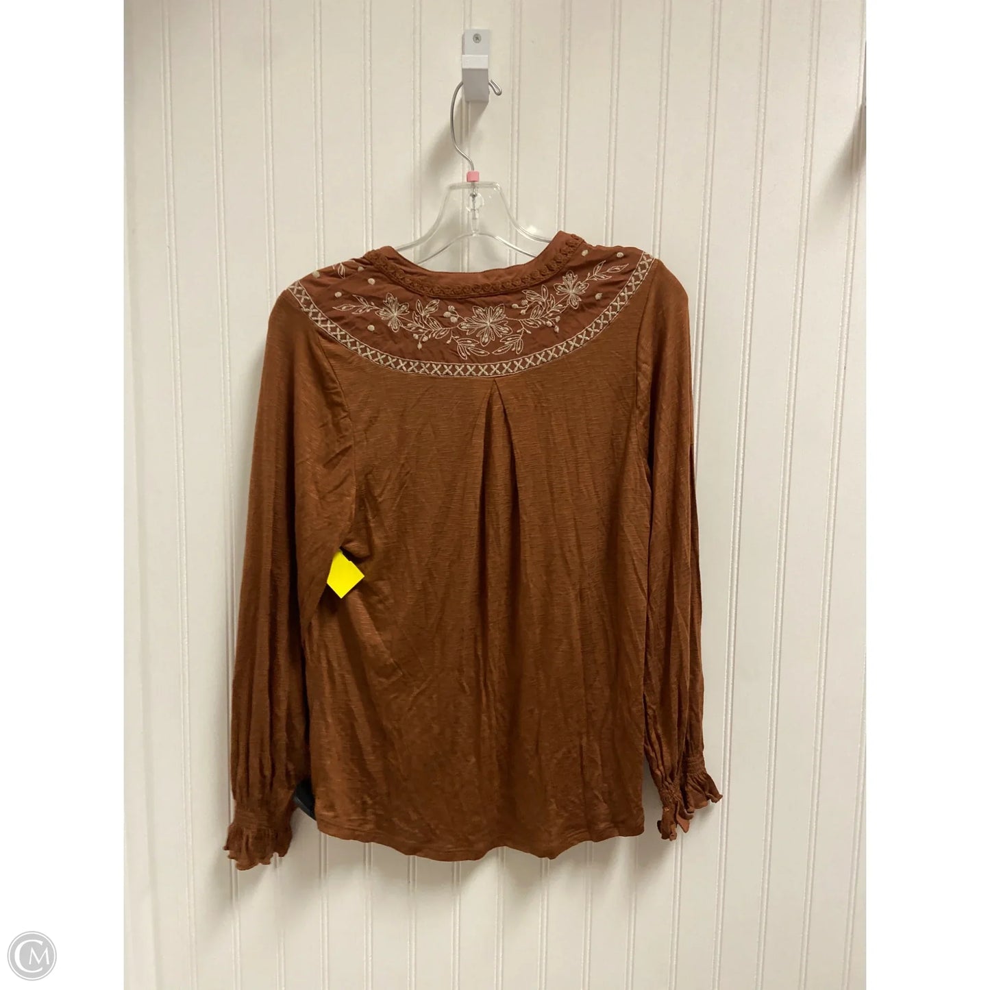 Top Long Sleeve By Democracy In Brown, Size: S