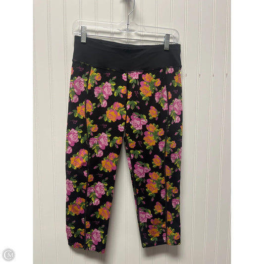 Athletic Leggings Capris By Betsey Johnson In Floral Print, Size: M