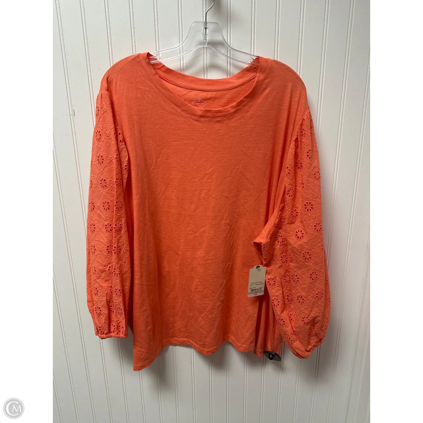 Top Long Sleeve By St Johns Bay In Orange, Size: 3x