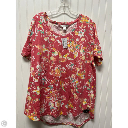 Top Short Sleeve By Cj Banks In Pink, Size: 2x