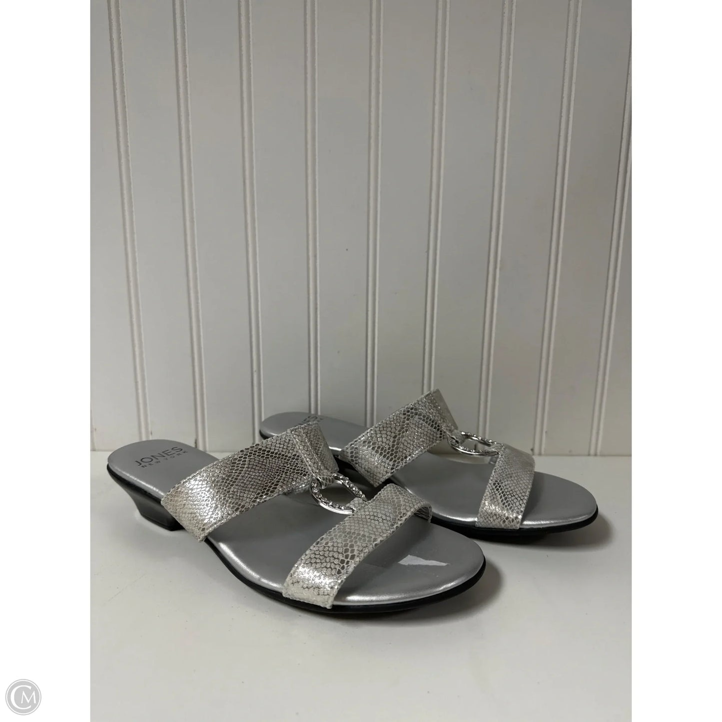 Sandals Heels Block By Jones New York In Silver, Size: 9