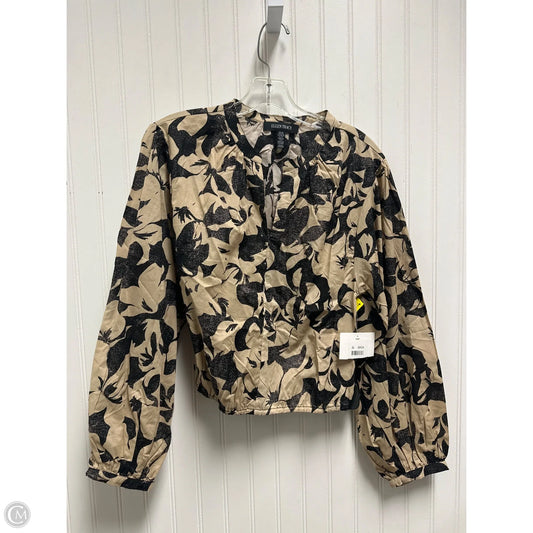 Top Long Sleeve By Ellen Tracy In Black & Tan, Size: Xs