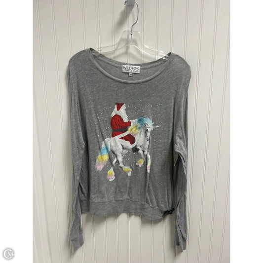 Top Long Sleeve Basic By Wildfox In Grey, Size: M