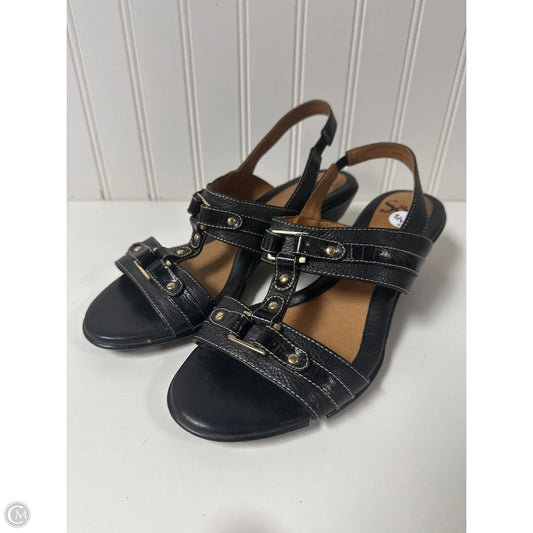 Sandals Heels Wedge By Sofft In Black, Size: 7.5