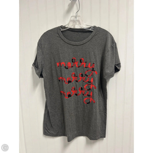 Top Short Sleeve Basic By Clothes Mentor In Grey, Size: M