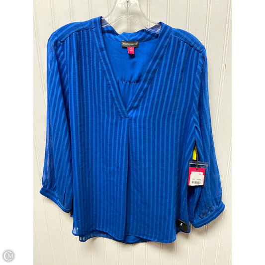 Top Long Sleeve By Vince Camuto In Blue, Size: M