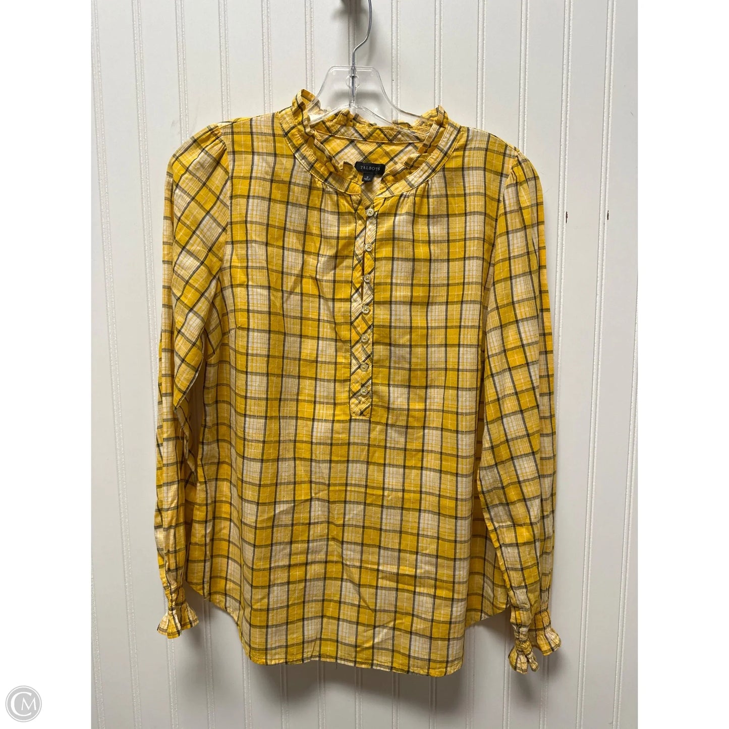 Top Long Sleeve Basic By Talbots In Yellow, Size: S
