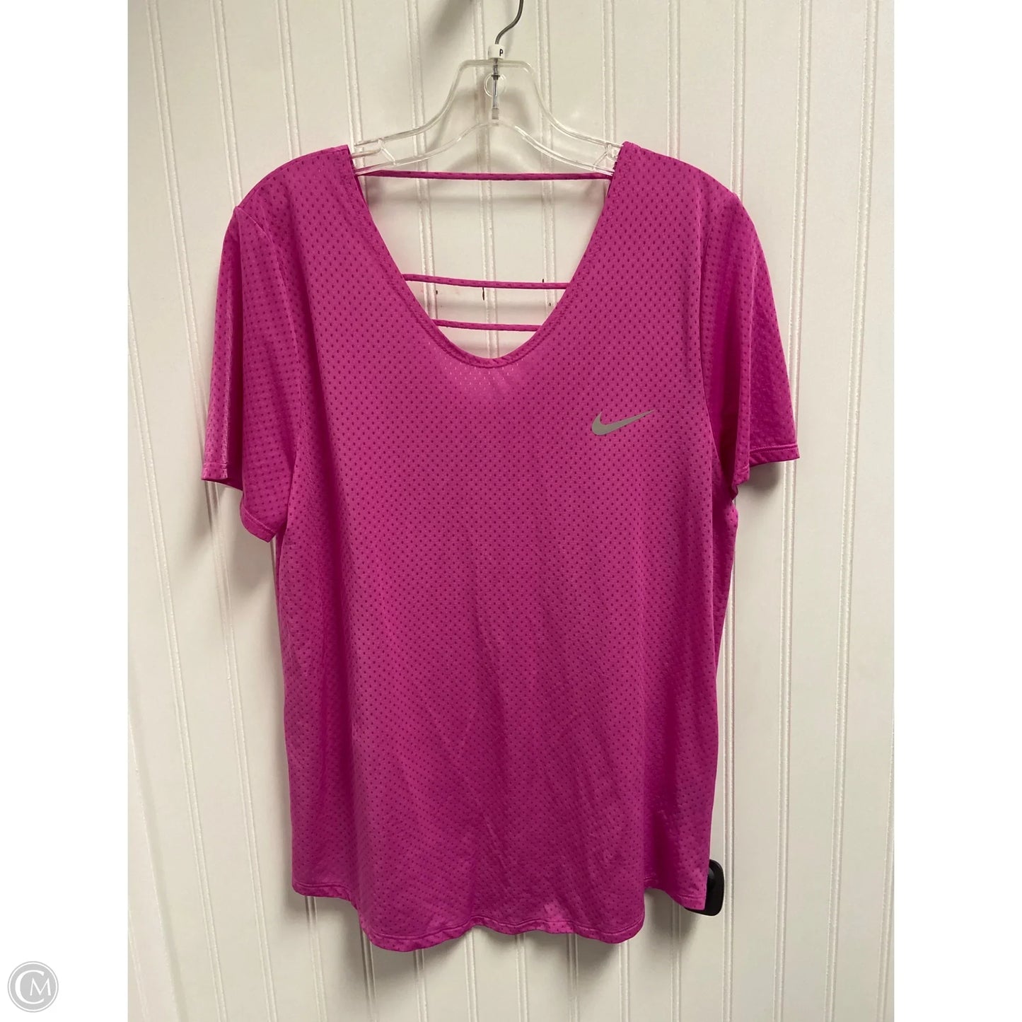 Athletic Top Short Sleeve By Nike In Purple, Size: L