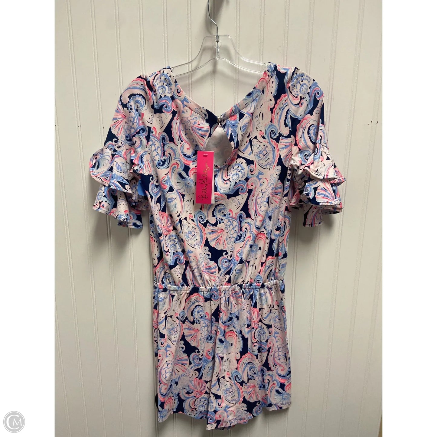 Romper Designer By Lilly Pulitzer In Blue & Pink, Size: S