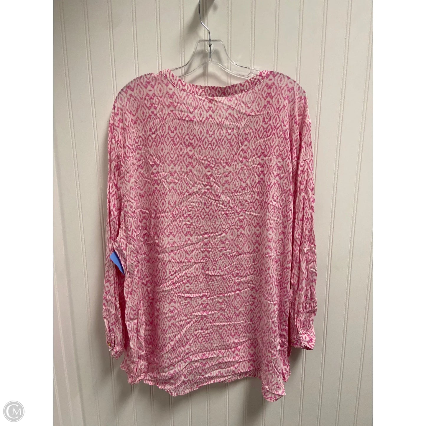 Top Long Sleeve Basic By Grand And Greene In Pink, Size: 3x
