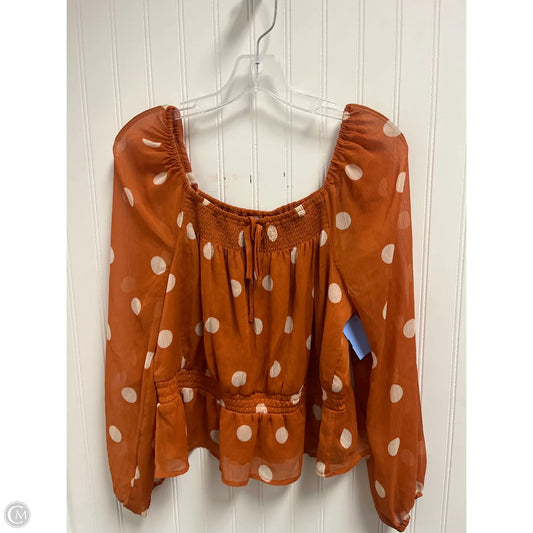 Top Long Sleeve By Lc Lauren Conrad In Polkadot Pattern, Size: Lp