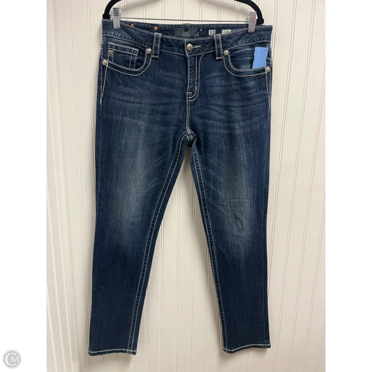 Jeans Straight By Miss Me In Blue Denim, Size: 14