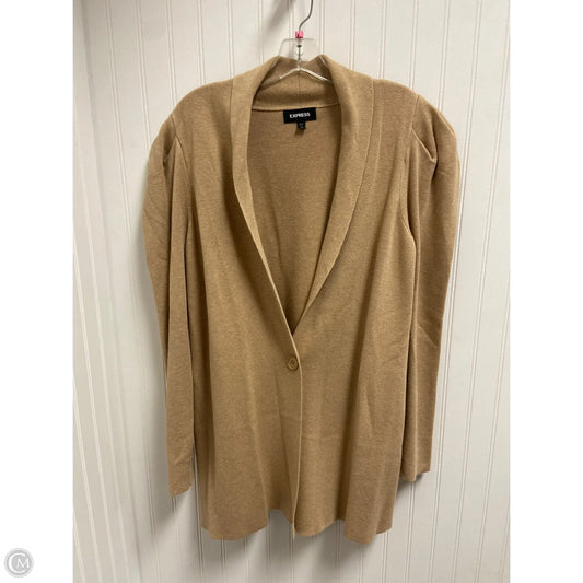 Sweater Cardigan By Express In Tan, Size: L