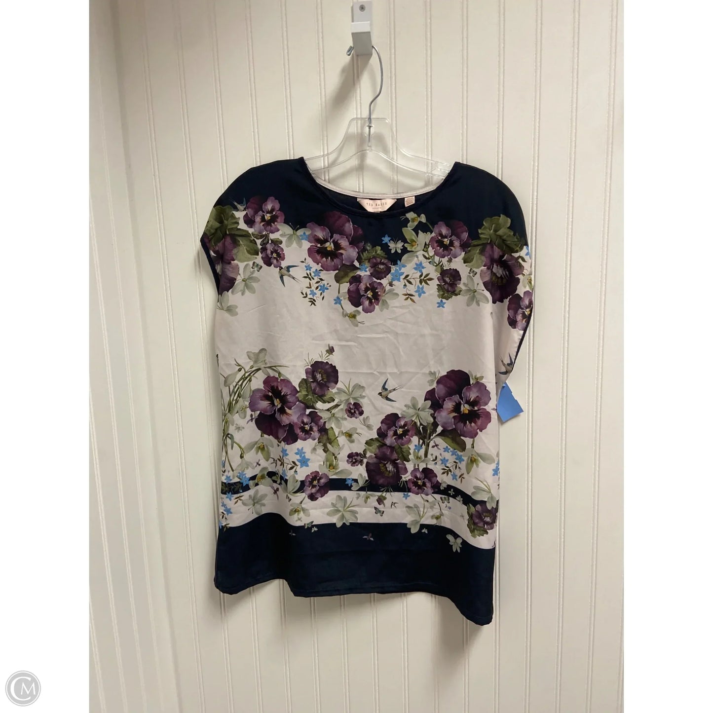 Top Short Sleeve By Ted Baker In Blue & Purple, Size: L