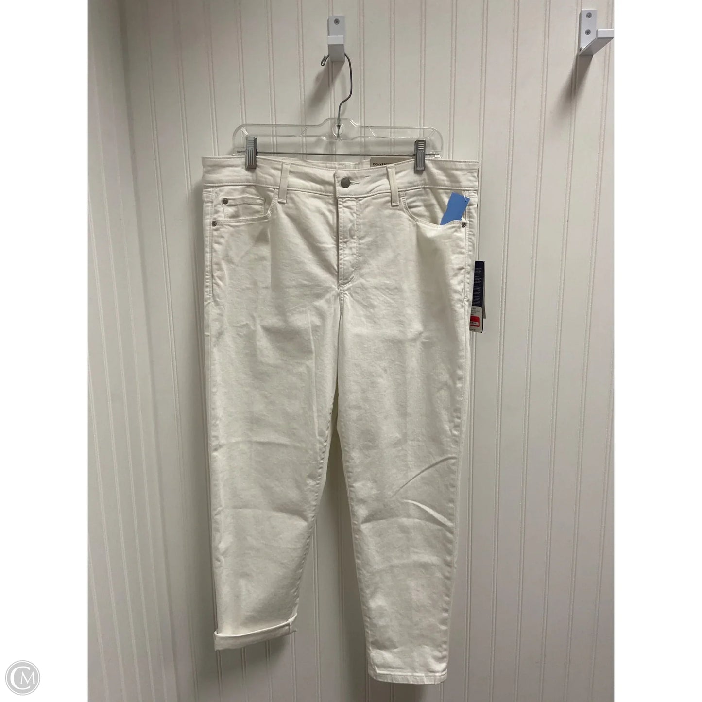 Jeans Straight By Not Your Daughters Jeans In White Denim, Size: 14
