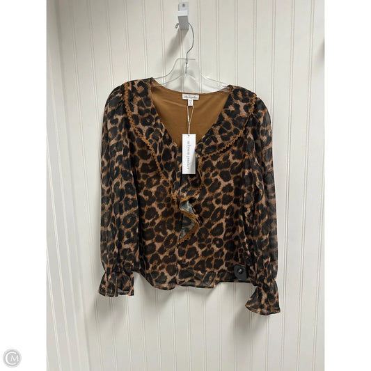 Top Long Sleeve By Adyson Parker In Animal Print, Size: M