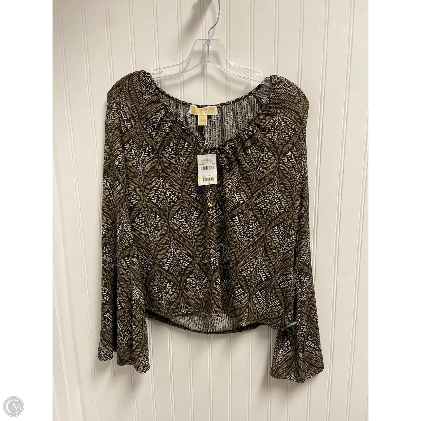 Top Long Sleeve By Michael By Michael Kors In Black & Brown, Size: M