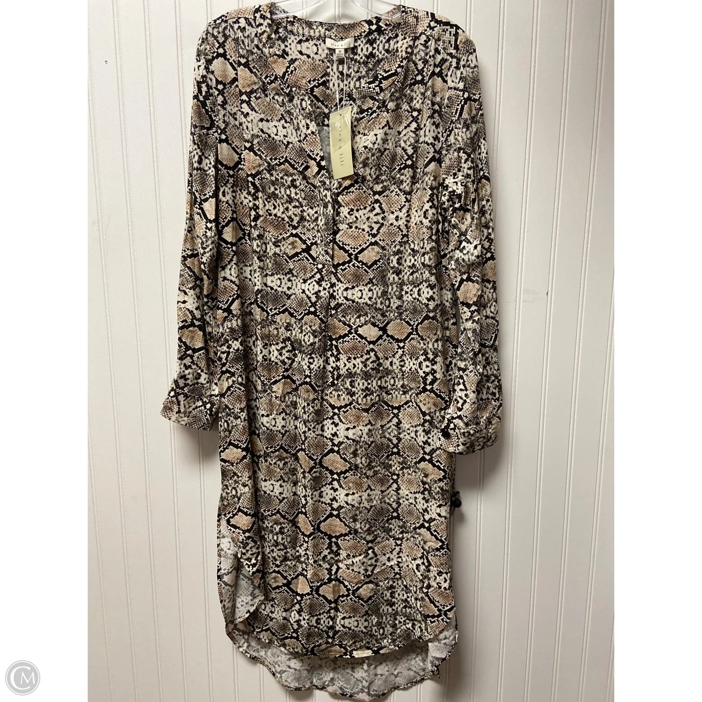 Dress Casual Midi By Cmc In Snakeskin Print, Size: M