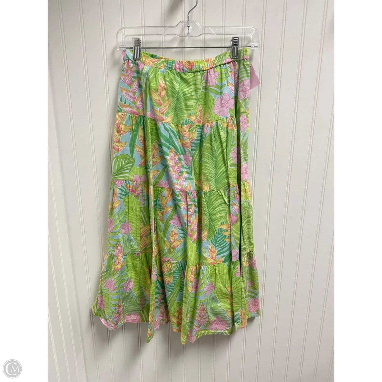 Skirt Designer By Lilly Pulitzer In Green & Pink, Size: 2