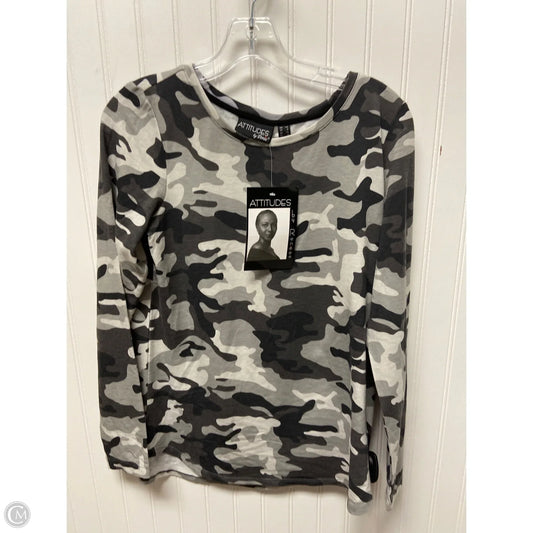 Top Long Sleeve Basic By Attitude In Camouflage Print, Size: Xs